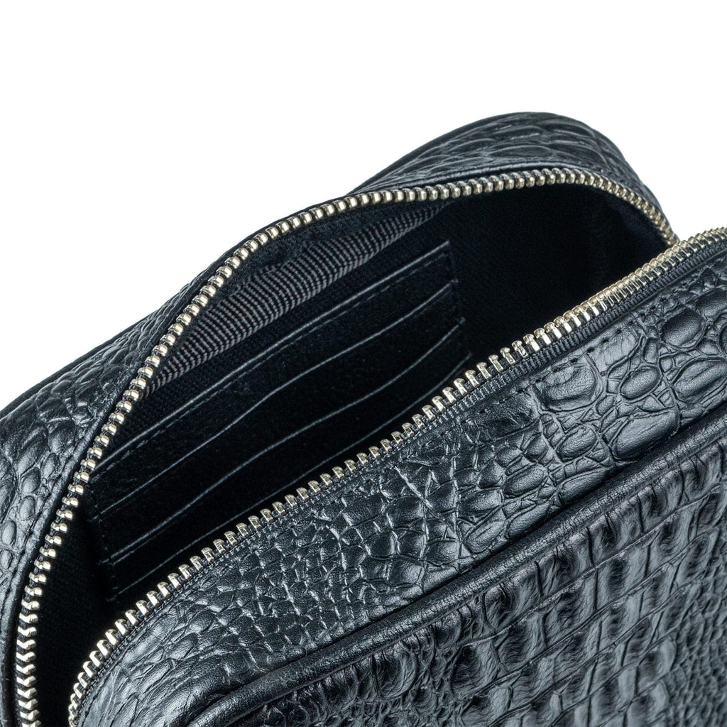 NECESER TORINO MINI COCODRILO NEGRO